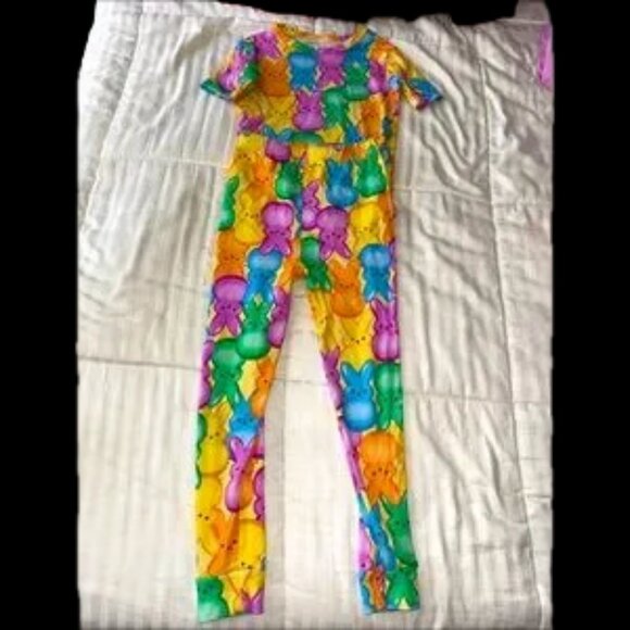 NWOT PAJAMA SET!!! bunny rabbit cotton kids pajama set unisex intl size 5-7 🎉🥳 - Picture 9 of 9